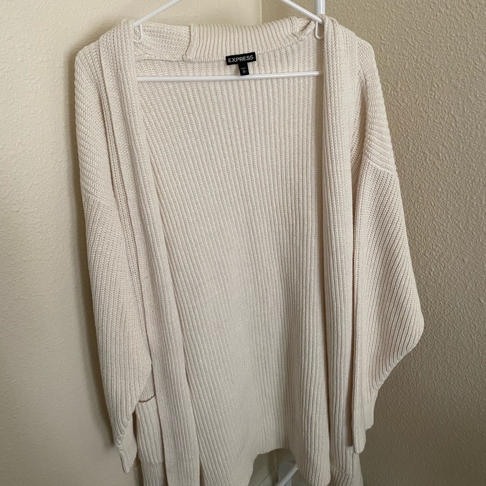 Cream/Off-White Express Open Front Cardigan Women’s Medium